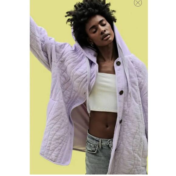 Avec Les Filles Lavender Hooded Jacket - Picture 1 of 8